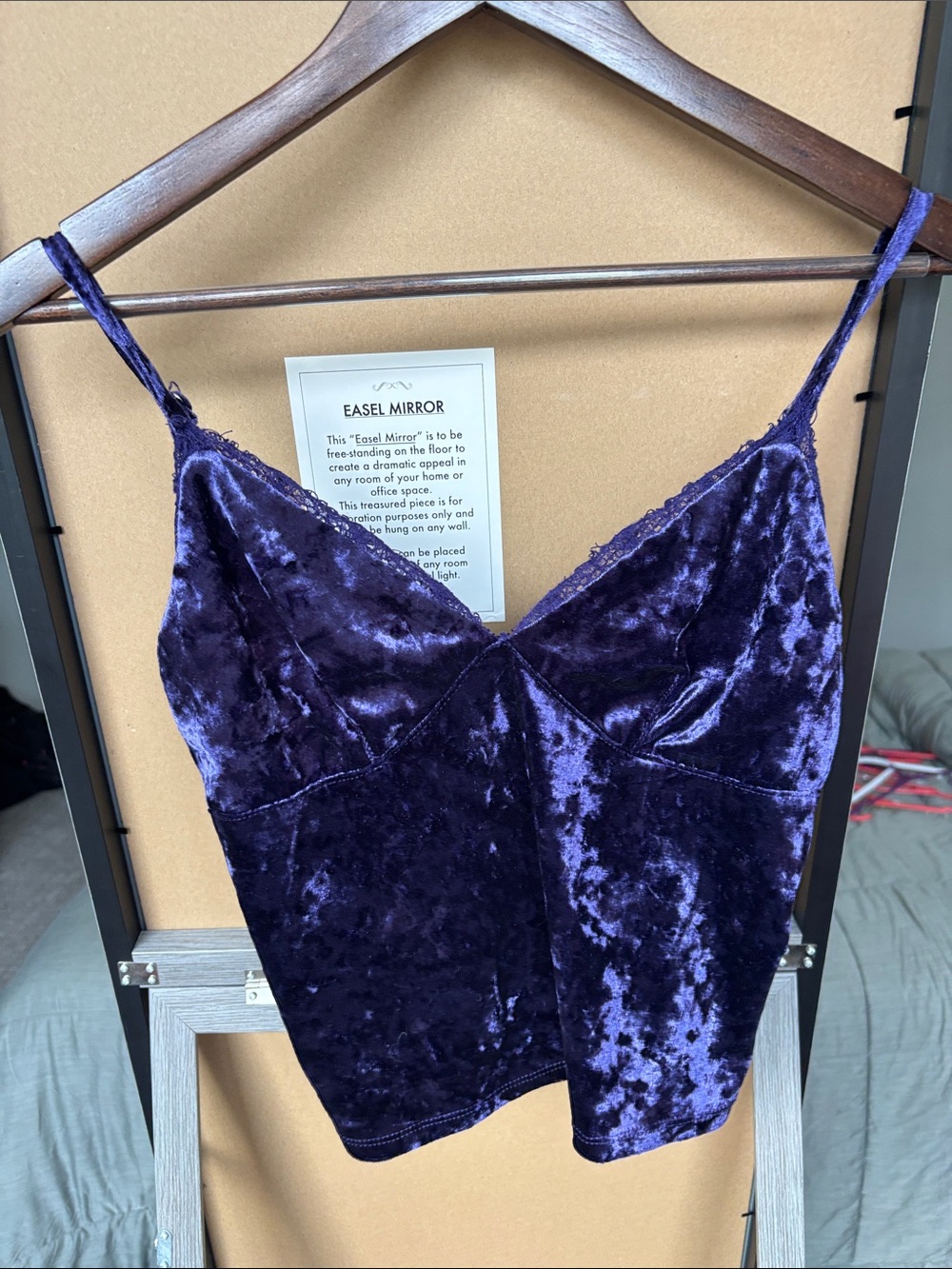 Crushed Velvet Crop Cami - Deep Purple